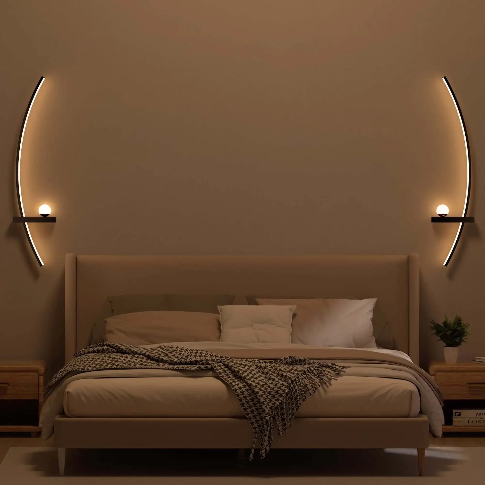 2pcs 31.5" Arched Metal, Adjustable LED Wall Sconce,