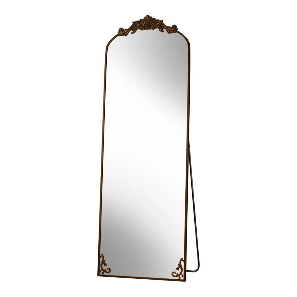 BEAUTYPEAK Full Length Mirror with Baroque Flower Head Design