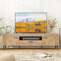 Entertainment Center for 65IN TVs, Drawer, 2 Cabinets Carved Doors