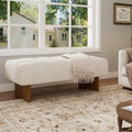 Yvone 49IN Upholstered Ottoman Bench, Wooden