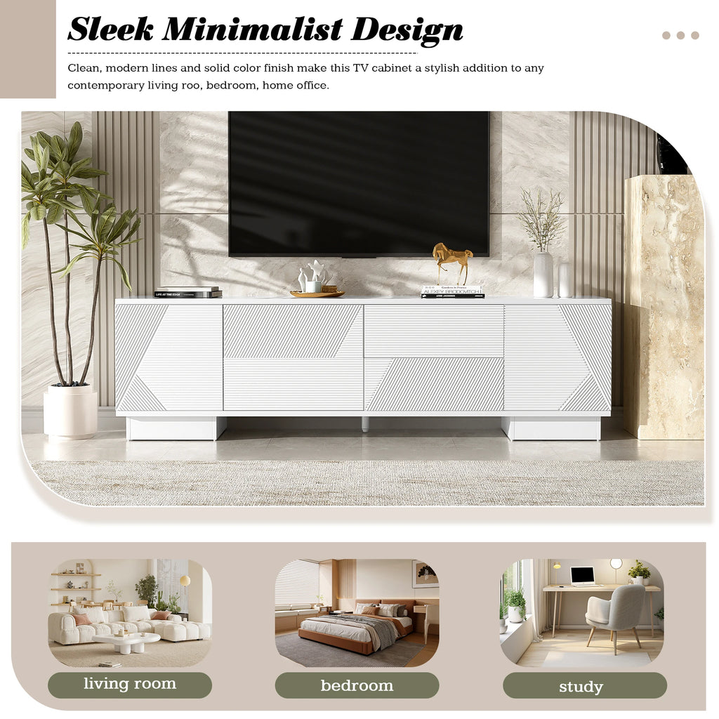 70.8'' TV Stand for up to 75IN TVs, Storage Cabinets, 4 Drawers