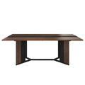 71IN Rectangular Table for 4-10 people, Marble Color Wood Tabletop, Metal Legs