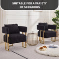 Barrel Accent Chairs 2pcs Upholstered, Gold Legs