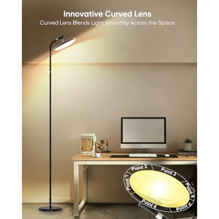 LED Floor Lamp, Remote, Touch Control, 69" Stepless Dimmable Torchiere
