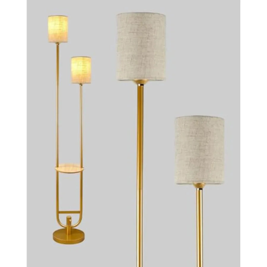 63Inch 2-Light Floor Lamp Dimmable Gold 5Lbs Heavy Base