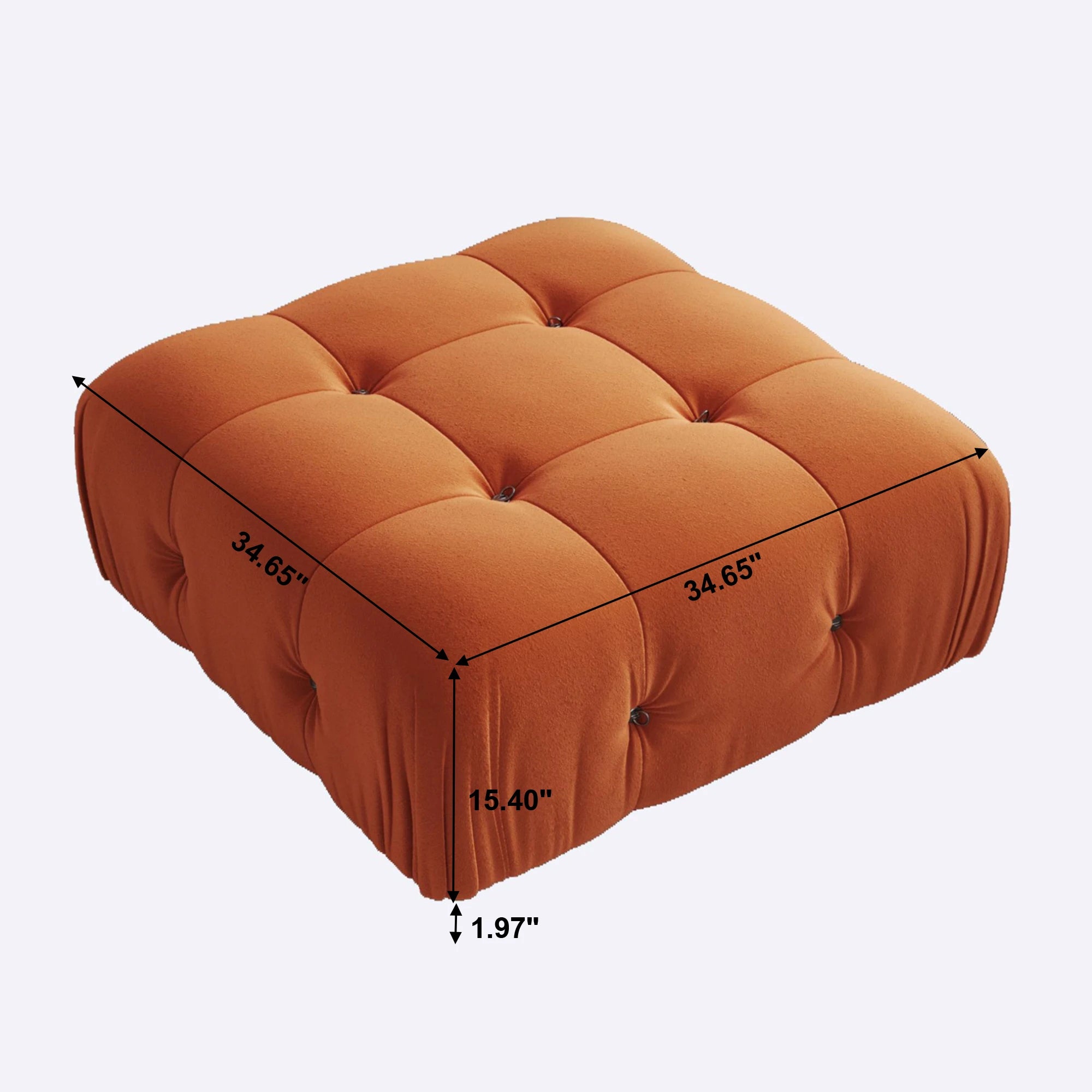 Sdorens 138" Sectional Couch U-Shape Velvet Sofa 2 Ottomans