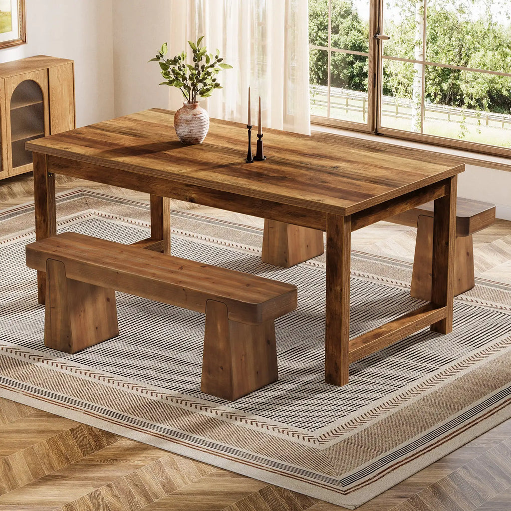 47" Solid Wood Dining Bench for 2-3