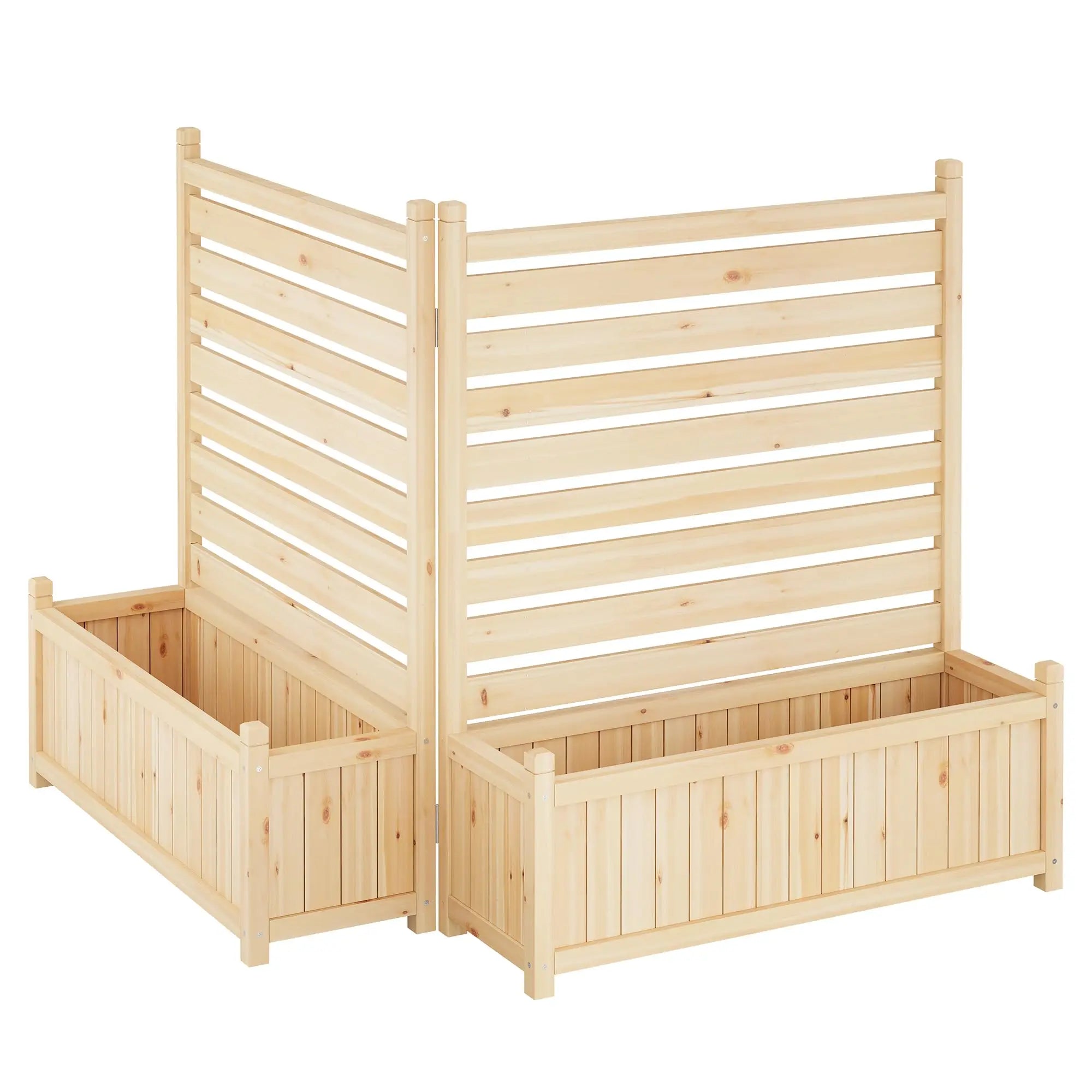 Planter w/Trellis Wooden Raised Bed, Privacy Fence Panels