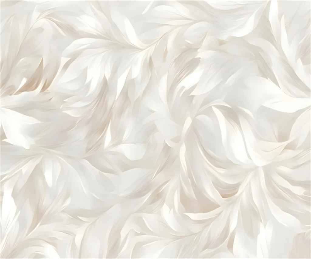Cream Style Abstract Feather Flower Pattern Wallpaper European Wall mural