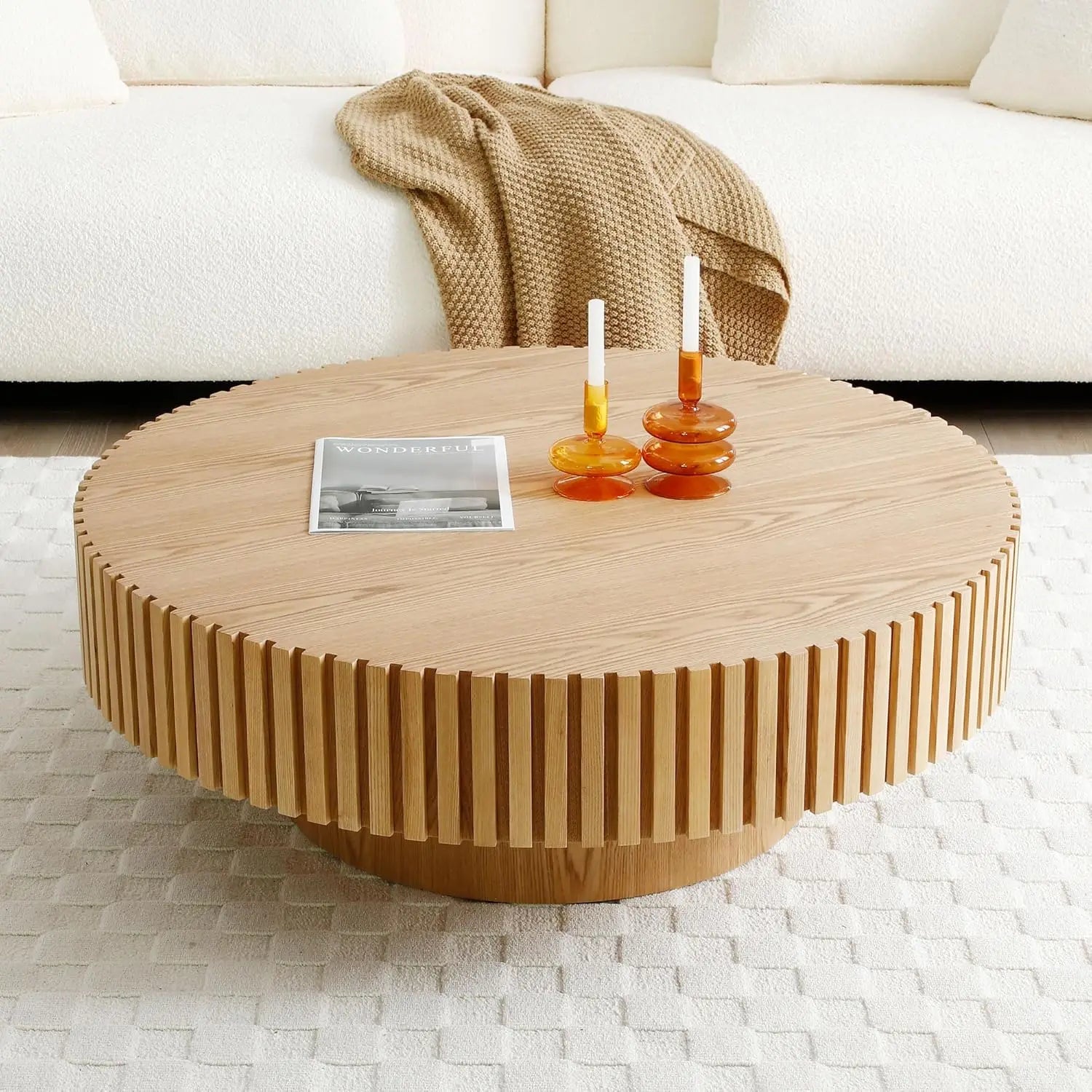 Rectangle Wood Grain Coffee Table Wooden Center Table