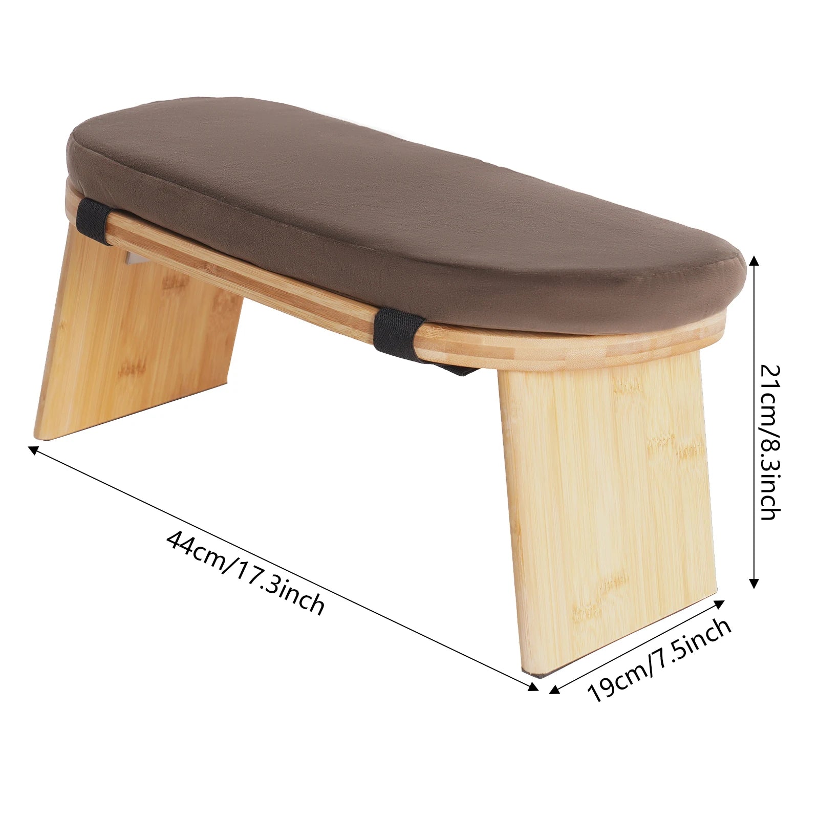 Bymaocar Foldable Kneeling Meditation Bench  Coffee/Gray/Green Color