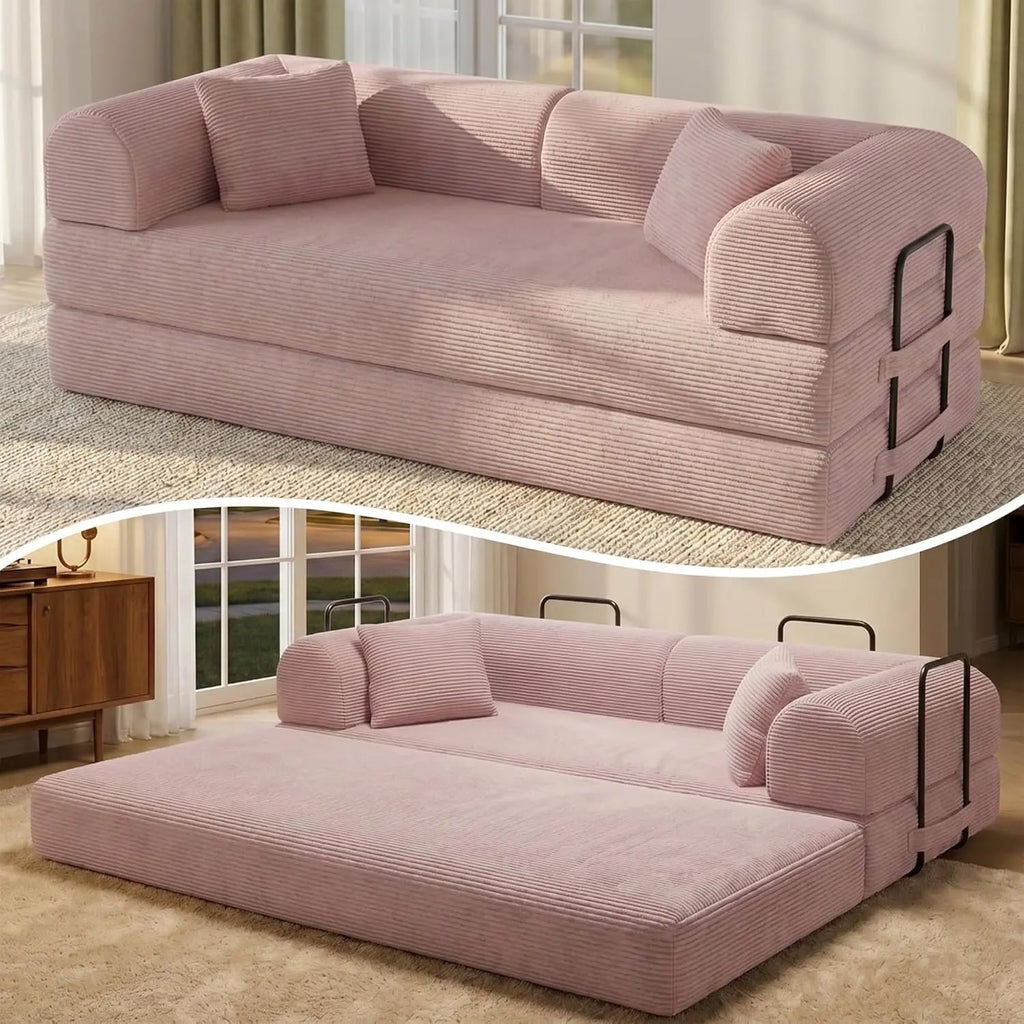 79IN 5-in-1 Folding Sleeper Sofa Bed, Corduroy, Modular