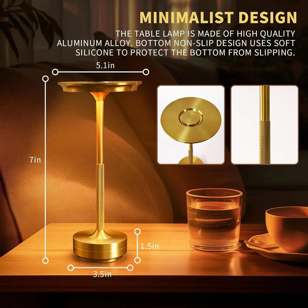 2PCS Rechargeable Wireless Table Lamp USB-C, Desk Lamp