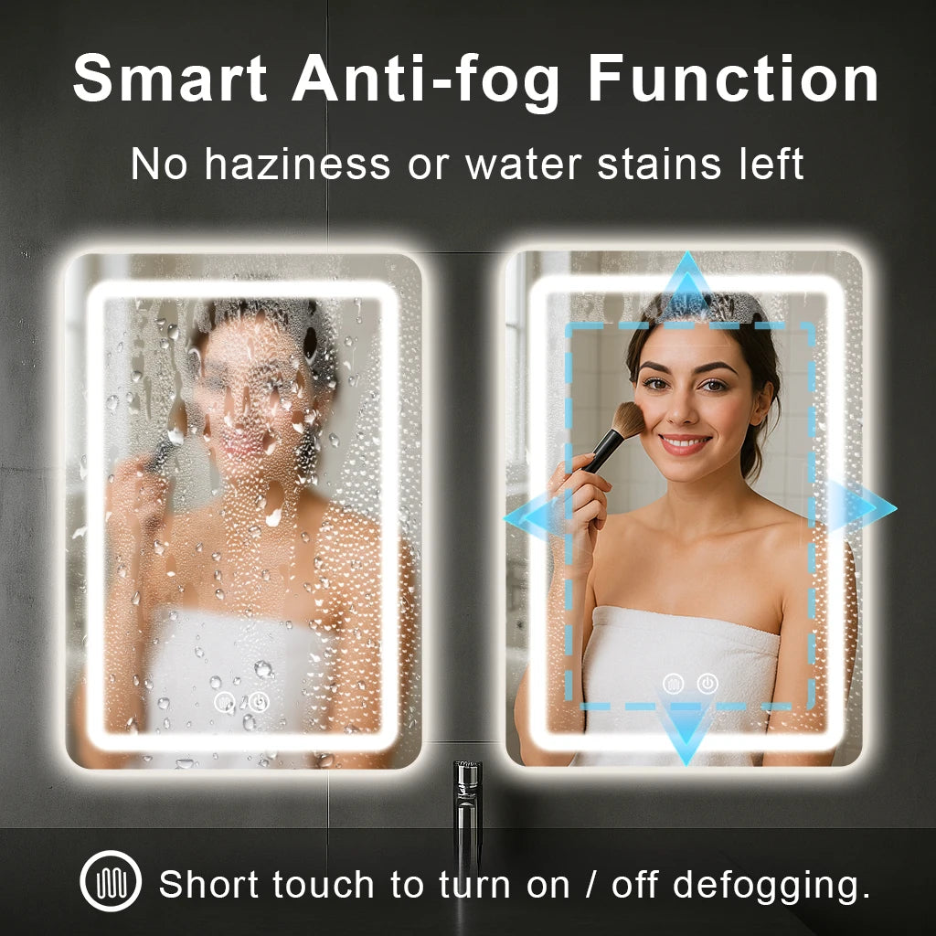 20x28 inch LED Mirror Vanity Backlit Lights DeFogging with Demister