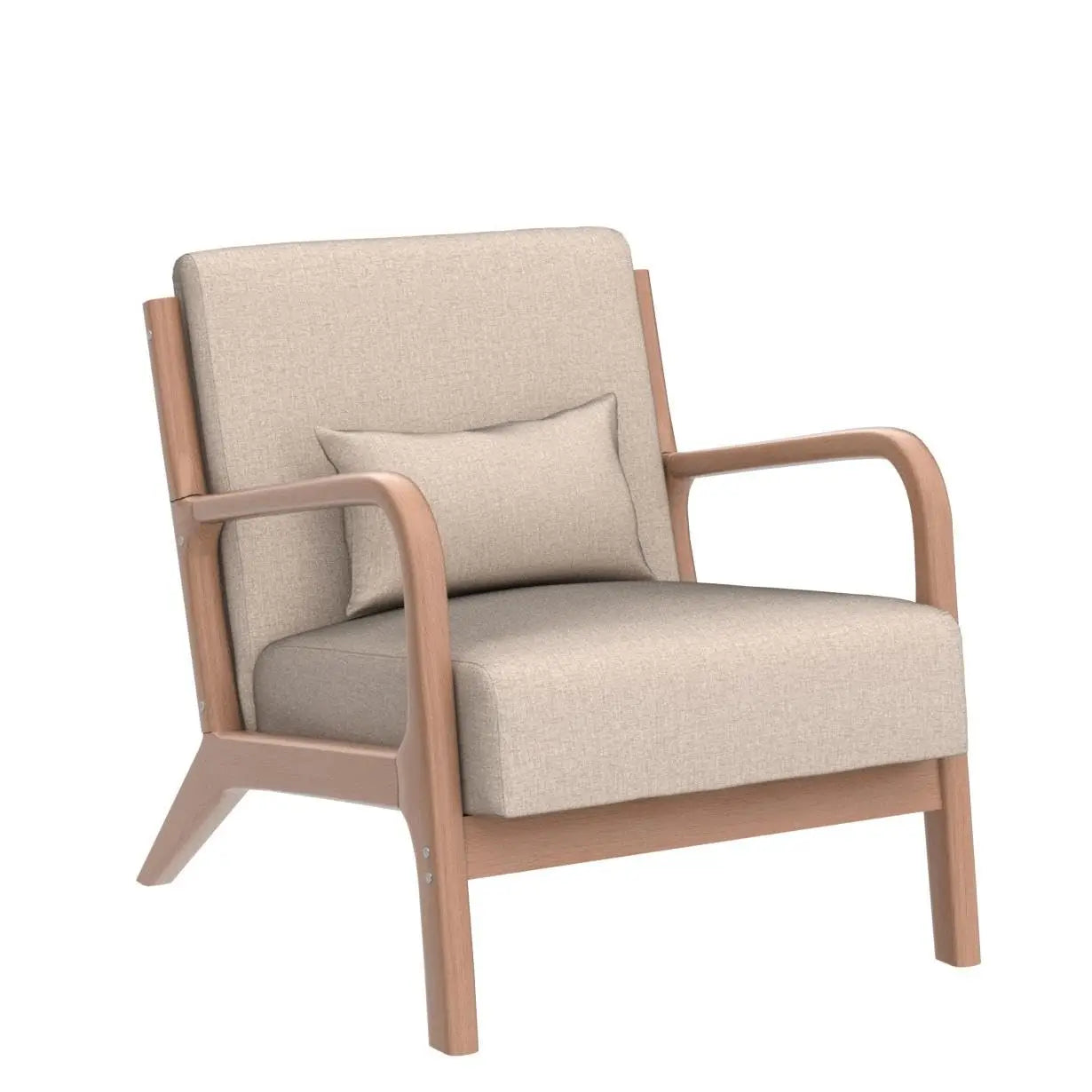 Mid-Century Modern Accent Chair Upholstered with Waist Cushion