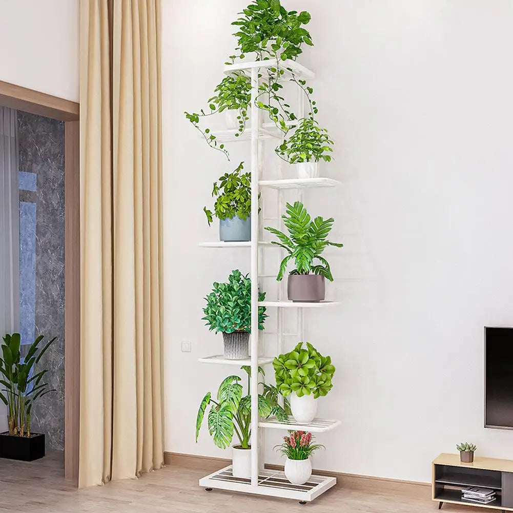 7/8 Tiers Garden Plant Stand, Metal Tiered Shelf Potted Plant Holder