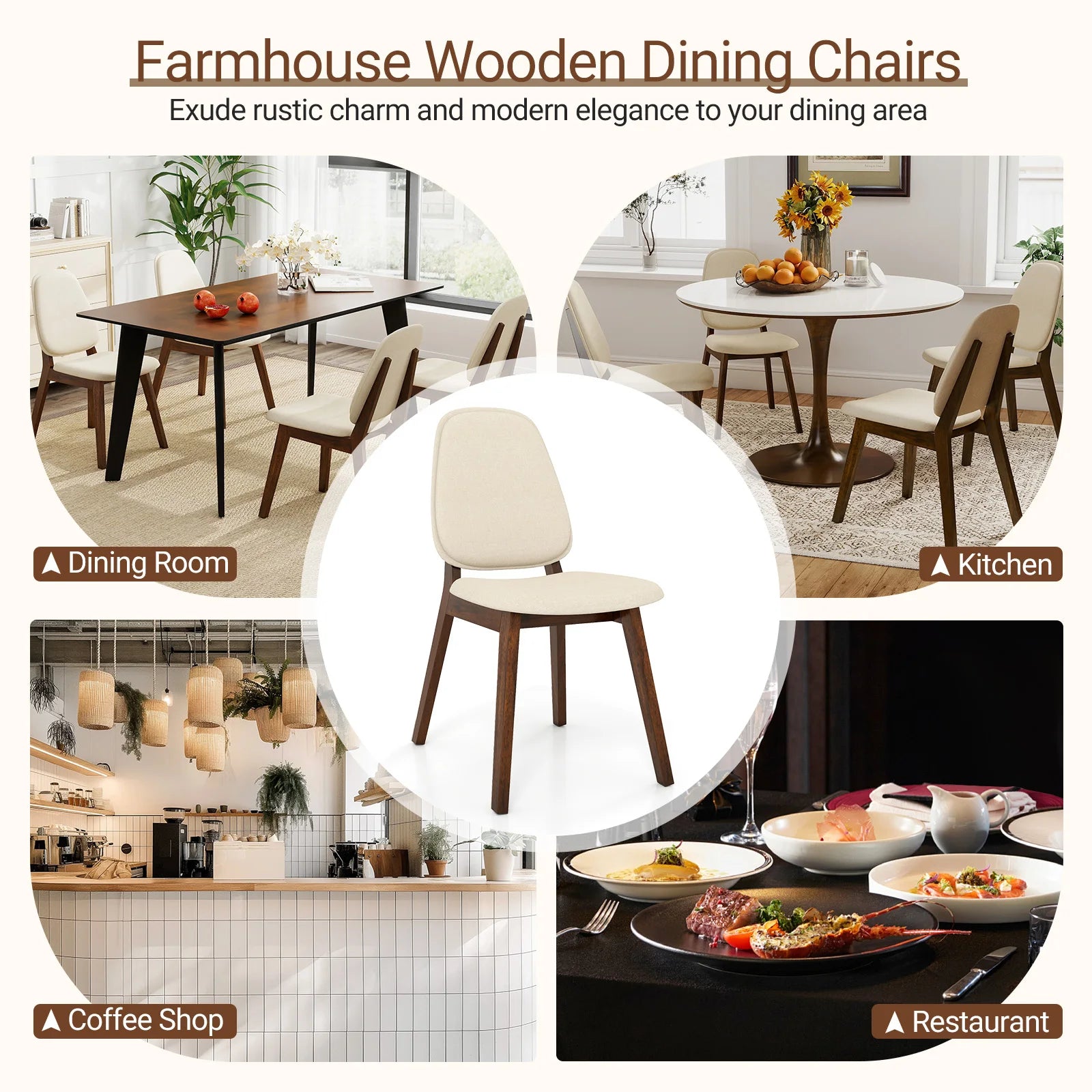 Linen Lined Modern Dining Chair Set