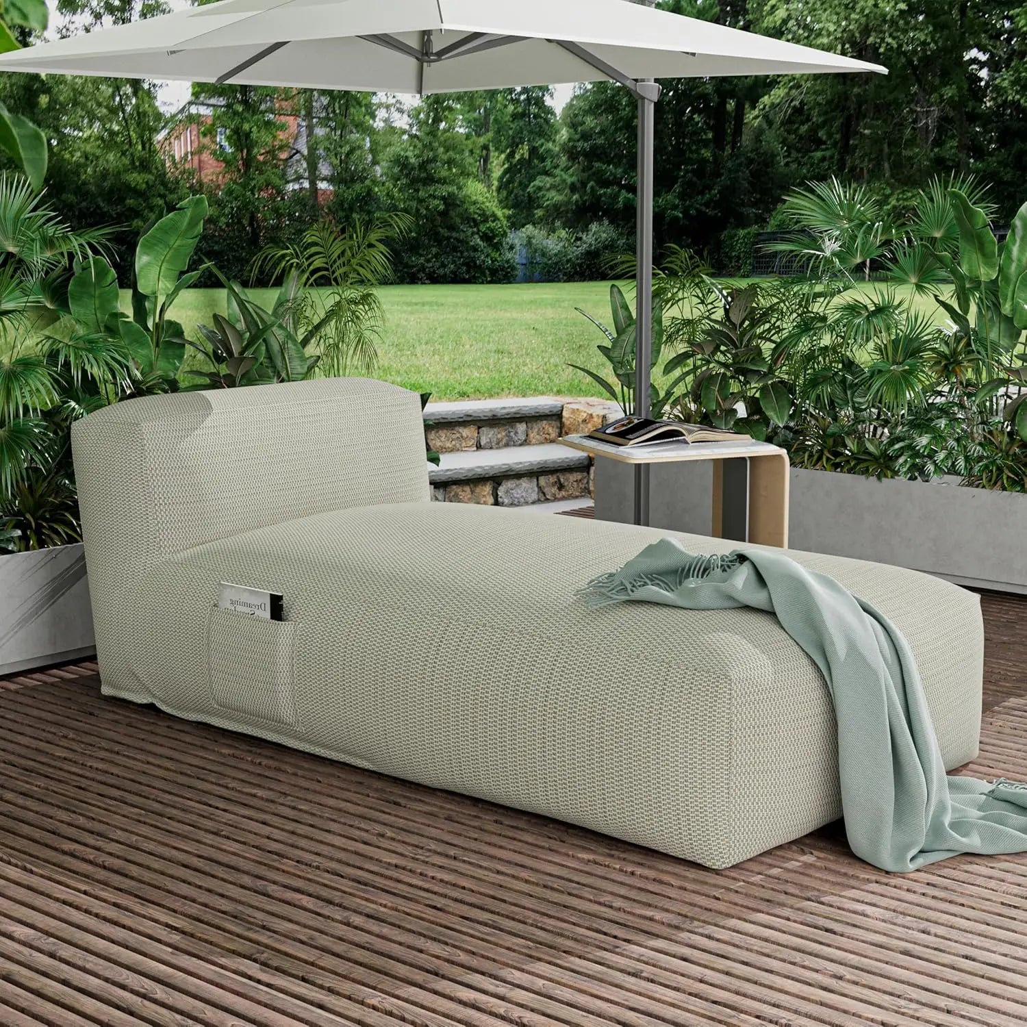 70" Bean Bag Lounger Chair for Sunbathing Tanning Water-Resistant