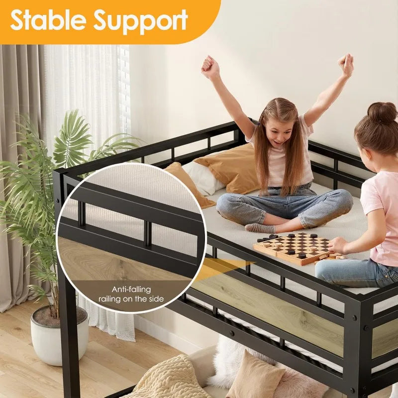 Twin Size Loft Bed w/Stairs, 53.5” Under-Space for Sofa and Desk