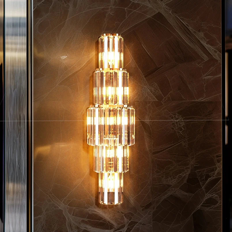 Crystal Wall Lamp 3-Layer Crystal Sconce Light E14 LED Corn Lights