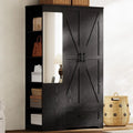70" Armoire Wardrobe Hanging Rail 2-Door, Drawer, Shelves, Mirror