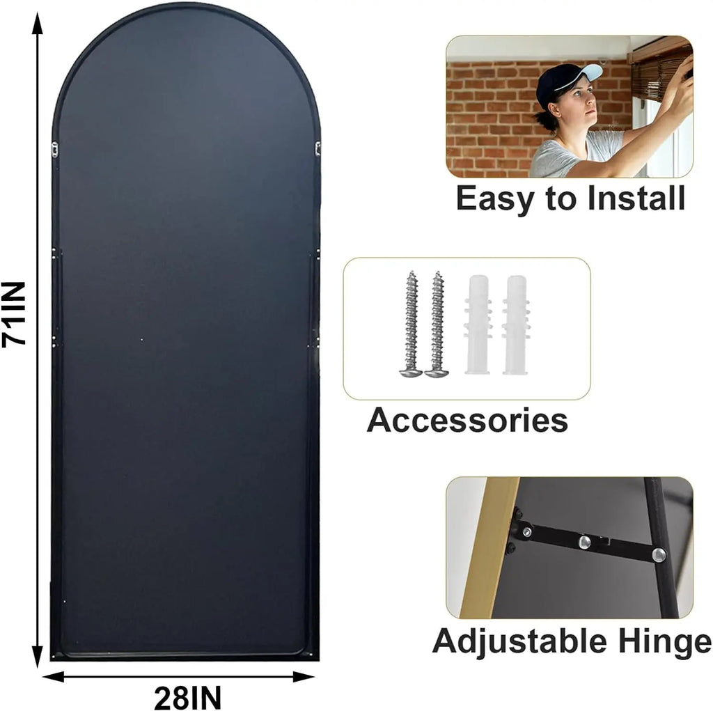 26" x 71" Full Length Mirror - Aluminum Alloy Frame Full