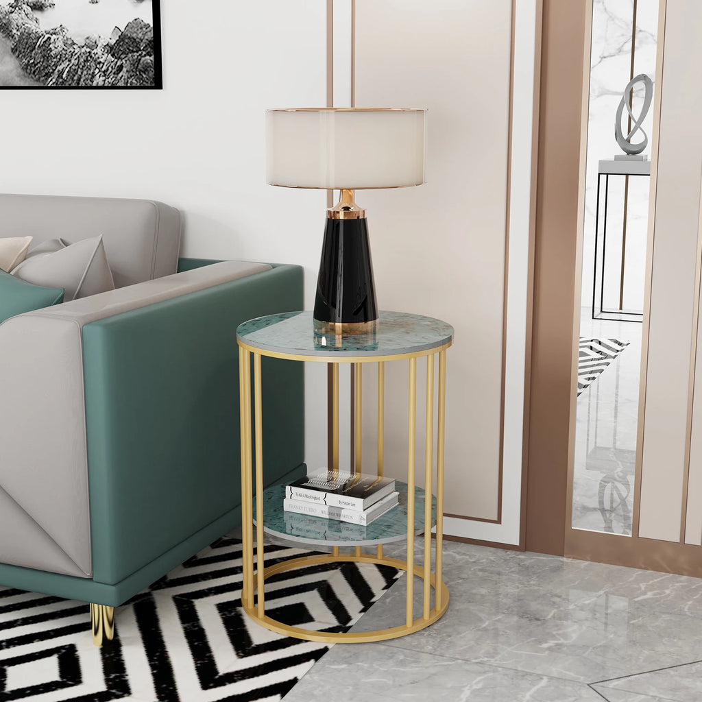 Round Marble Sofa End Side Table, 3 Colors