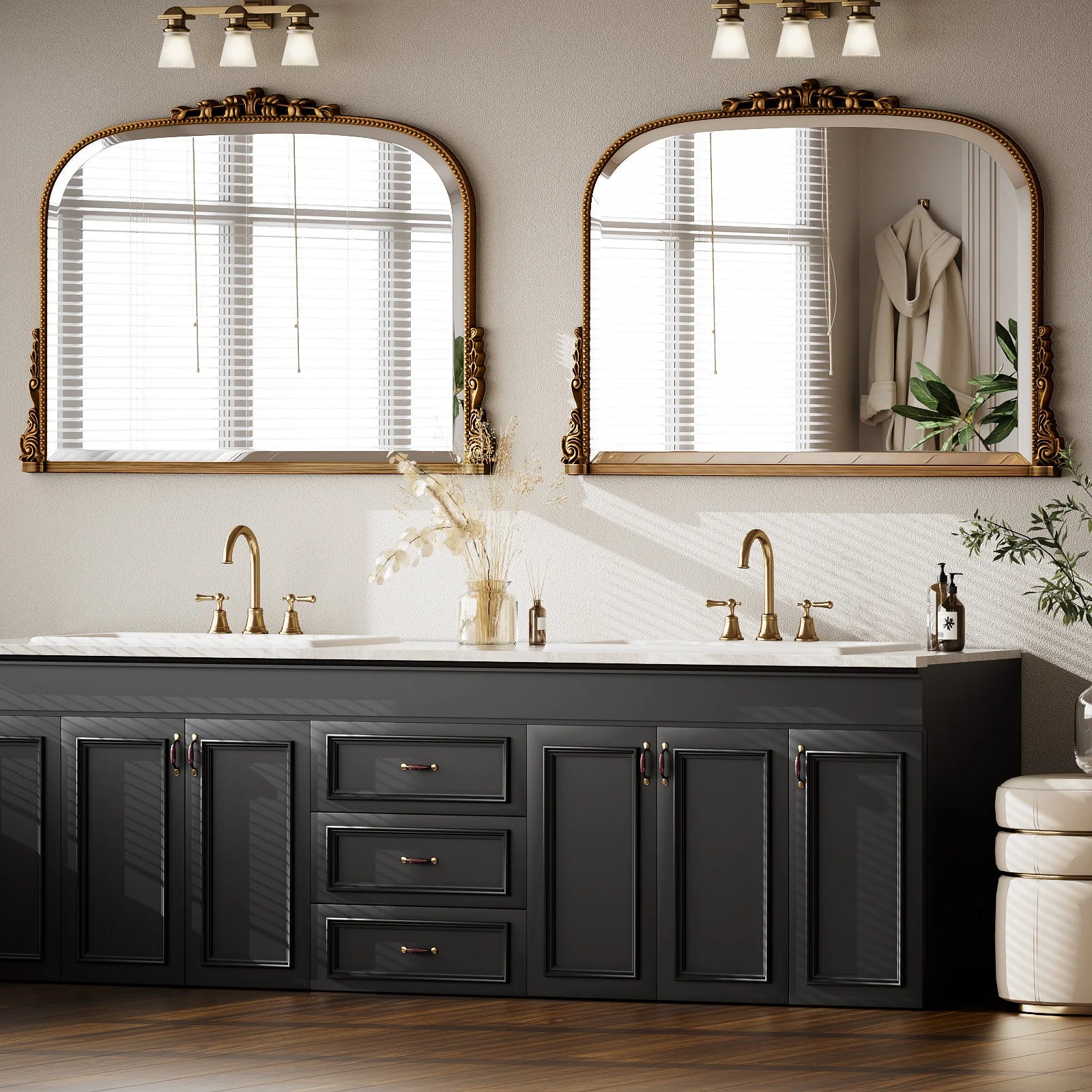 BEAUTYPEAK Arched Vanity Mirror Vintage Decor