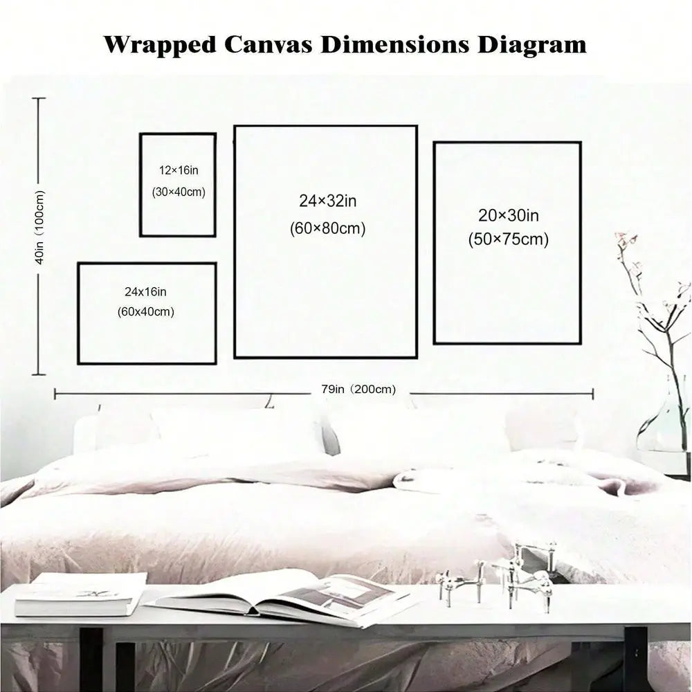 Botanical Ikebana Canvas Wall Art White Flower Vases