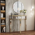 Ornate Mirrored Half Moon Console Table