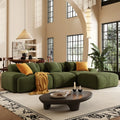 113" 3-Seat Cloud L-Shaped Sectional Sofa, Movable Ottoman, Corduroy Upholstery