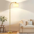 65" Tall Floor Lamp Modern Standing w/9W LED Bulb, Fabric Shade
