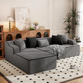 104IN Cloud Sectional Sofa, L-Shaped, Deep Seats, Compressed Couch