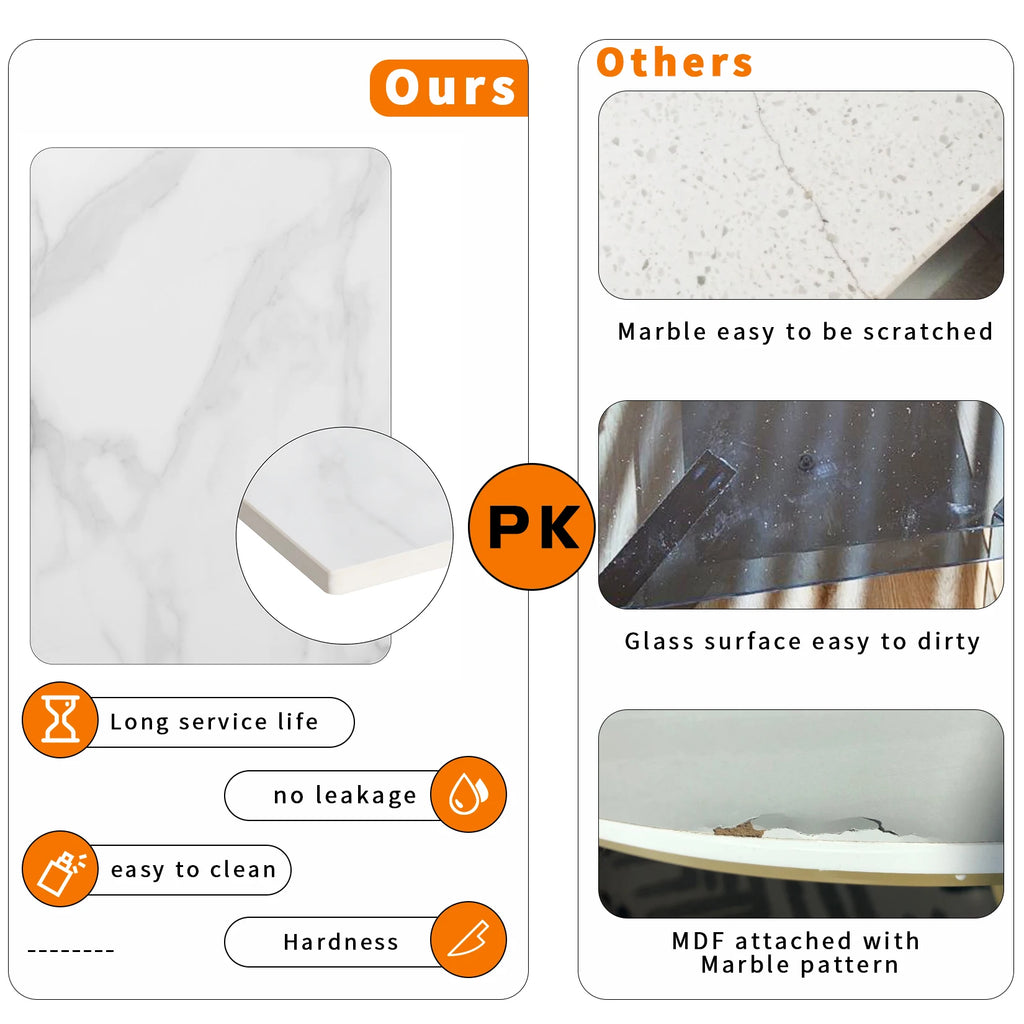 Round Marble Sofa End Side Table, 3 Colors