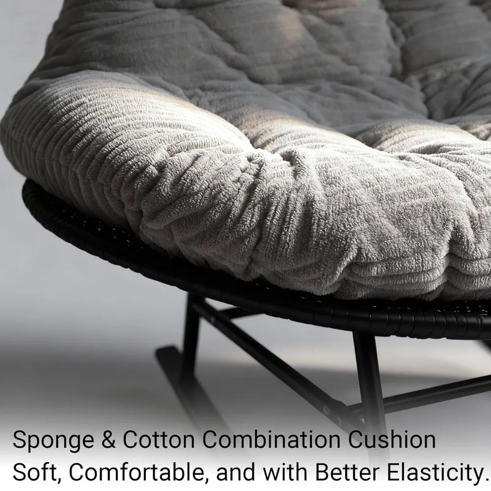 Oversize Rattan Papasan Chair for 2, Loveseat, Rocking Chair, Cushion,