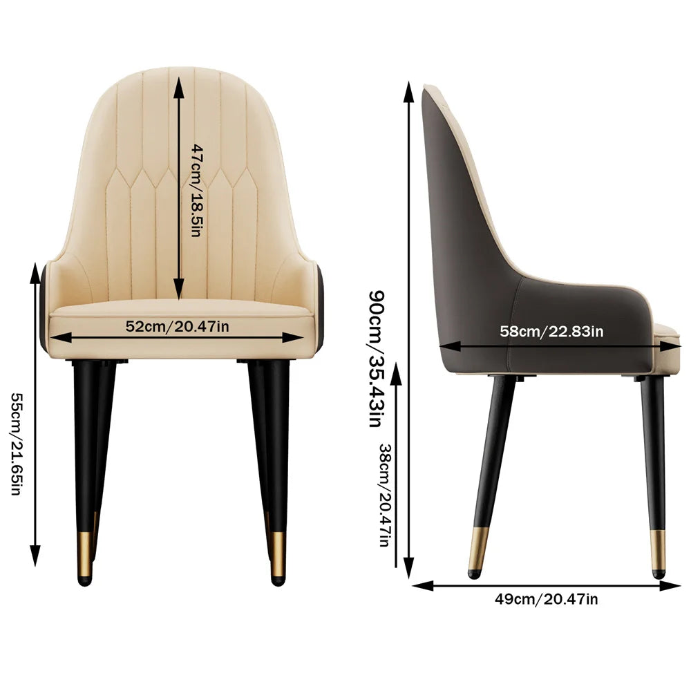 Dining Chairs Set of 2 Luxury Microfiber Leather Leisure Chairs