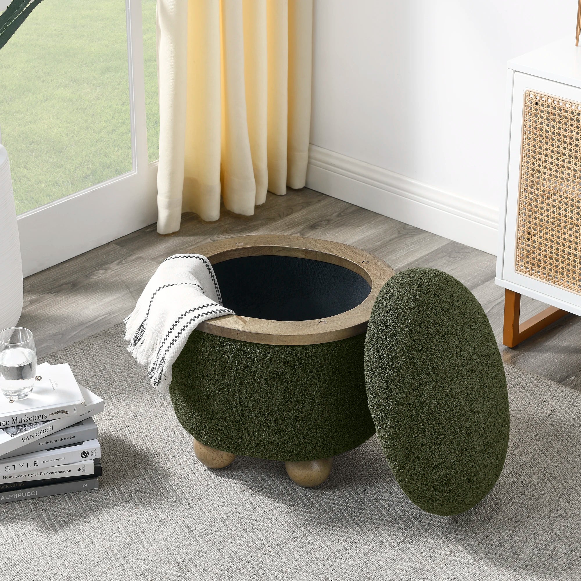 43.31" Ottoman Bench, Hidden Storage, Footrest Stool