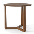 Round Side Table w/ Sturdy Rubber Wood Legs & Triangular Structure