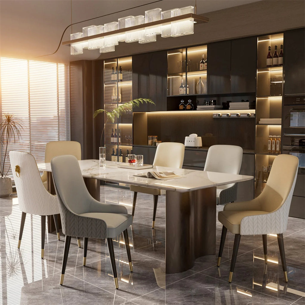 Dining Chairs Set of 2 Luxury Microfiber Leather Leisure Chairs