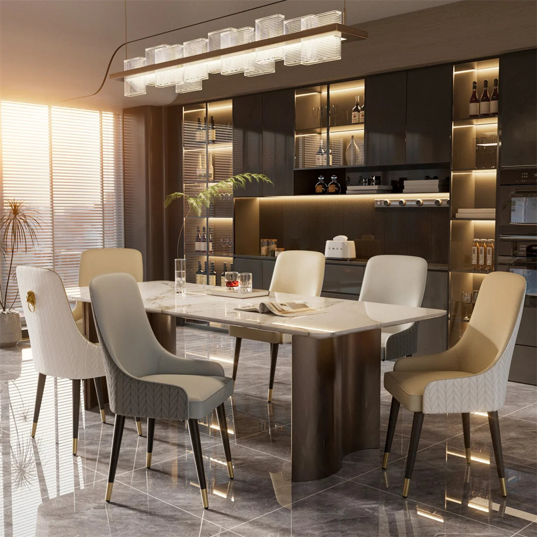 Dining Chairs Set of 2 Luxury Microfiber Leather Leisure Chairs