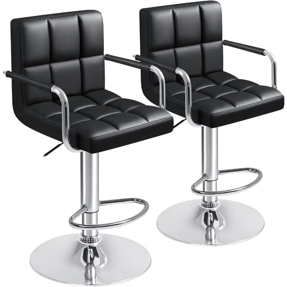 Adjustable Bar Stools Counter Height Set of 2, Swivel