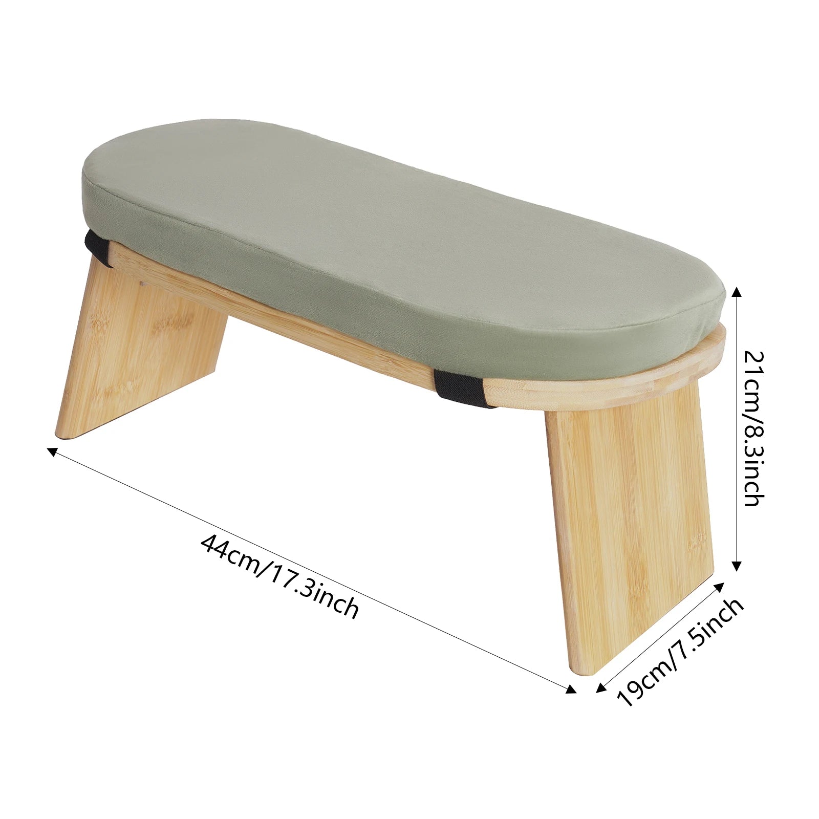 Bymaocar Foldable Kneeling Meditation Bench  Coffee/Gray/Green Color