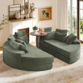 78.5IN Oversized Round Chaise Lounge, Upholstered Corduroy Boneless Sofa