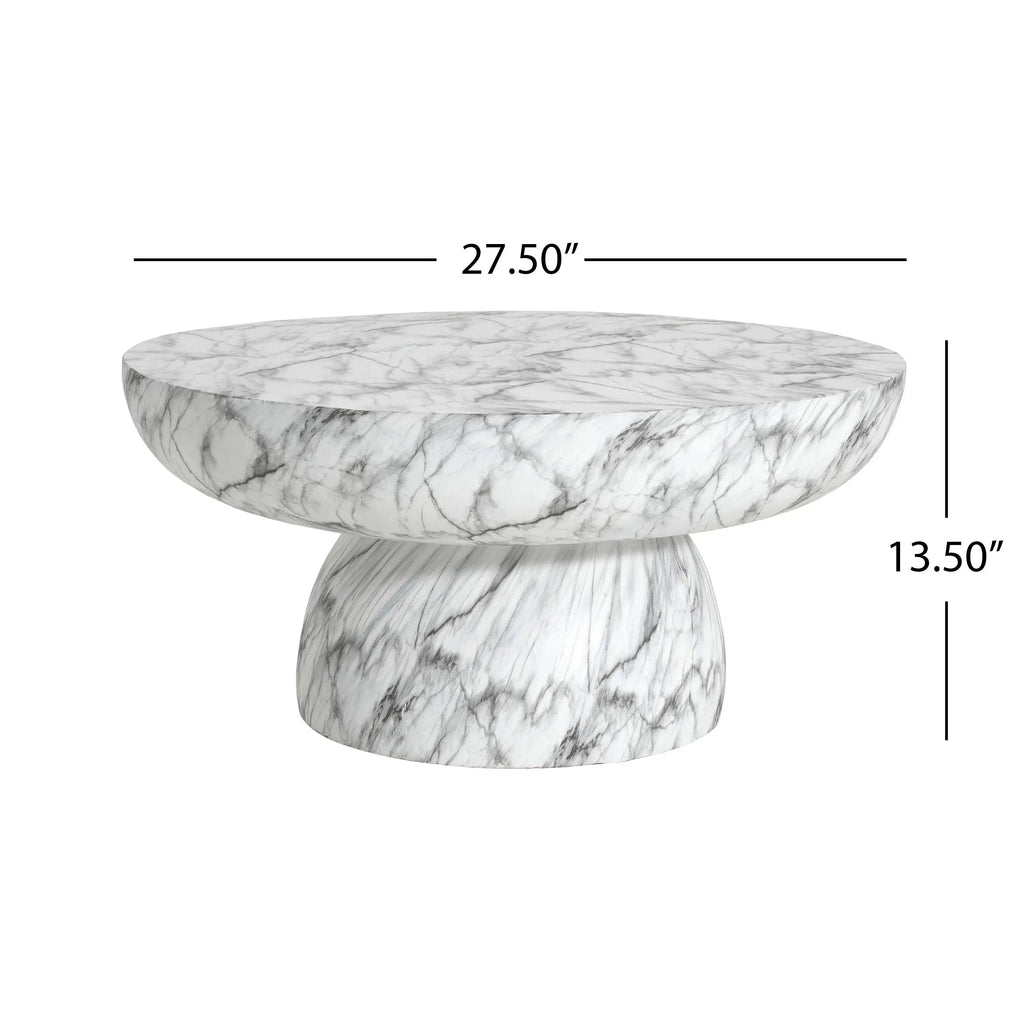 Handcrafted Faux Marble Coffee Table Indoor/Outdoor No Assembly