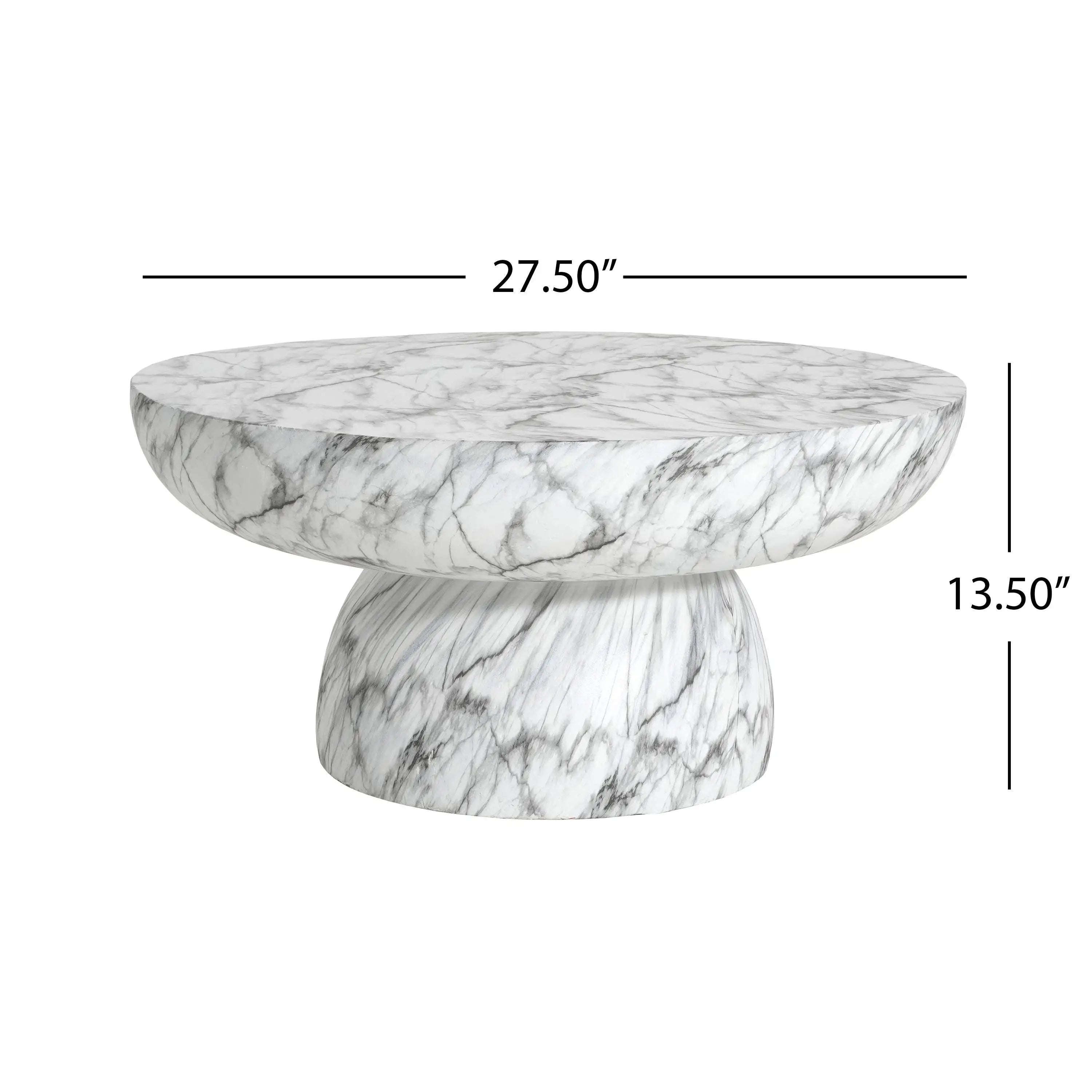 Handcrafted Faux Marble Coffee Table Indoor/Outdoor No Assembly
