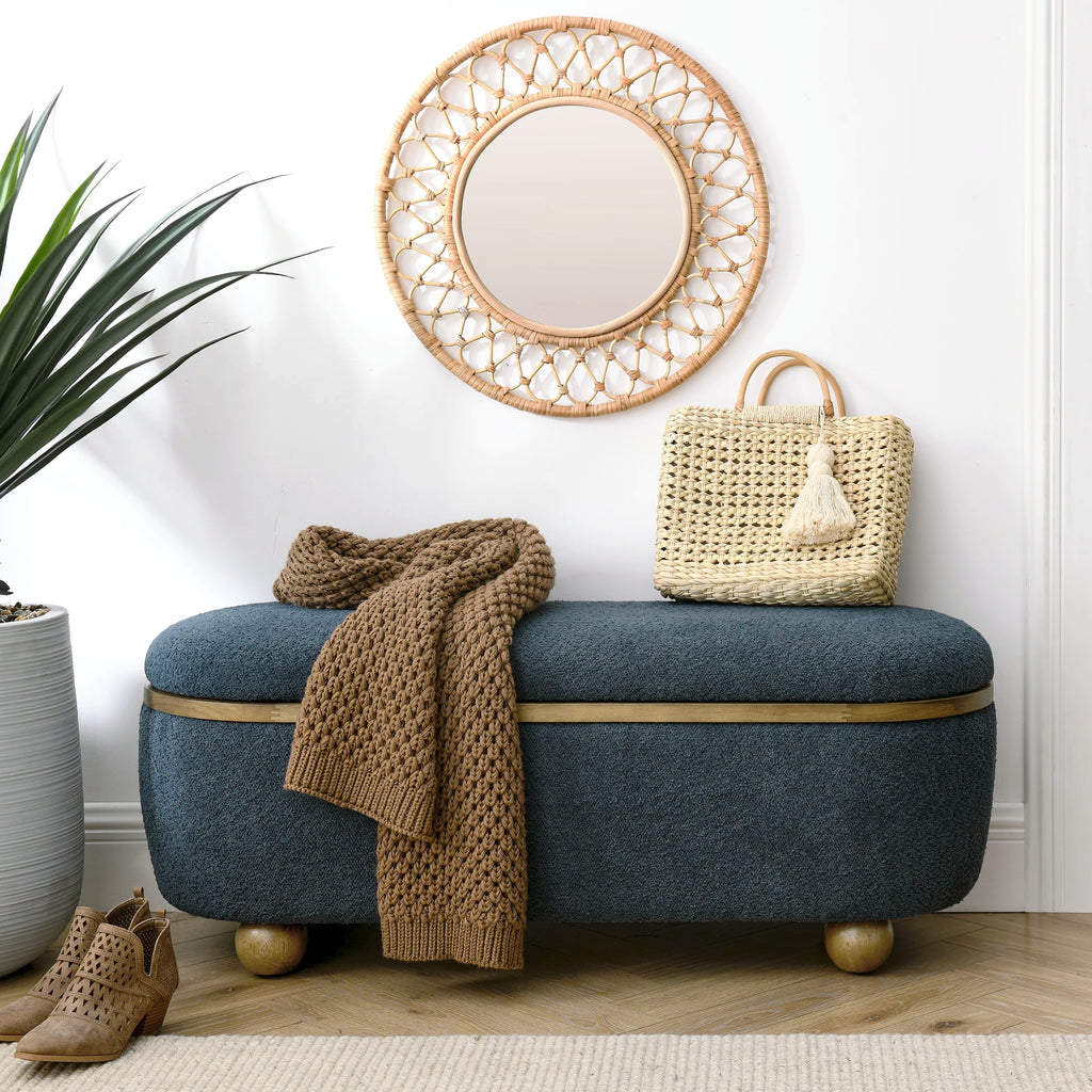 43.31" Ottoman Bench, Hidden Storage, Footrest Stool