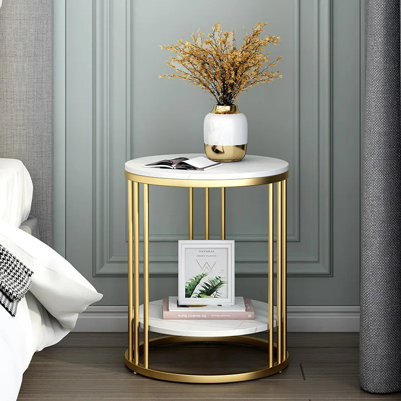 Round Marble Sofa End Side Table, 3 Colors