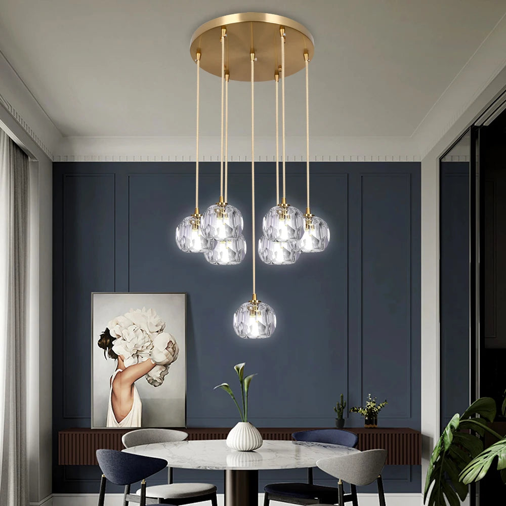VETRULUS Crystal Pendant Ceiling Lamps Luxury Chandelier Lighting