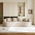 Curved Cloud Sofa 4-Seat Extra Deep Wide Seat Chenille, Pillows, No Assembly
