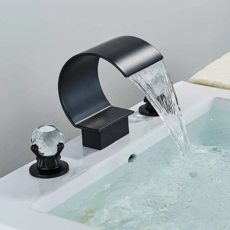 Deck Mount Basin Dual Handle Cold/Hot Crane Taps